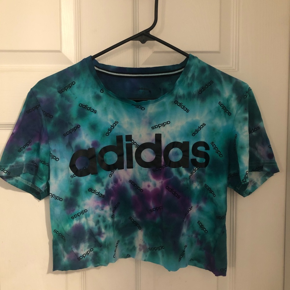 Adidas Tie-Dye Crop Top Size Small